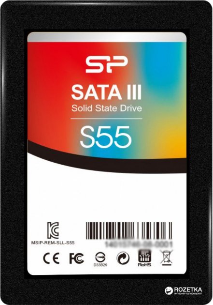 картинка SSD накопитель 960 Гб 2.5'' SiliconPower Slim S55 SATAIII, 2.5'' (SP960GBSS3S55S25) от магазина КомпьютерЦентр