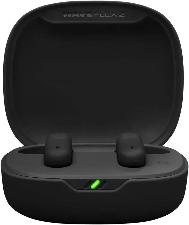 картинка Bluetooth гарнитура JBL WAVE FLEX 2 BLACK вкладыши (JBLWFLEX2BLK) от магазина КомпьютерЦентр