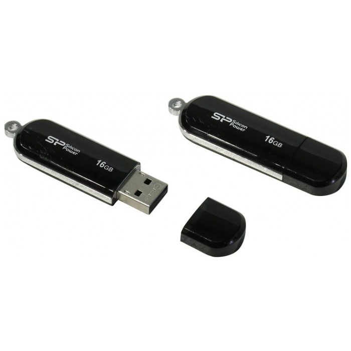 картинка Флешка USB SiliconPower 16Gb LuxMini 322 Black (SP016GBUF2322V1K) от магазина КомпьютерЦентр