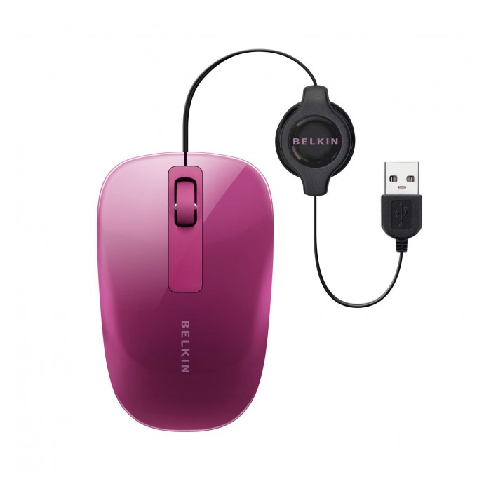 картинка Мышка Belkin Comfort Retractable Fuchsia USB (F5L051QQFDP) от магазина КомпьютерЦентр
