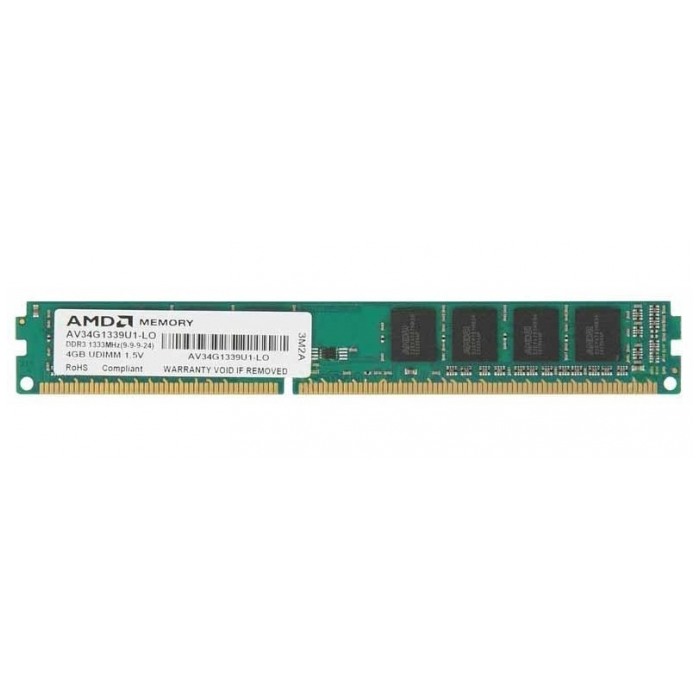 картинка Оперативная память AMD DIMM DDR3 4Gb 1333MHz PC3-10600 (AV34G1339U1-LO) от магазина КомпьютерЦентр