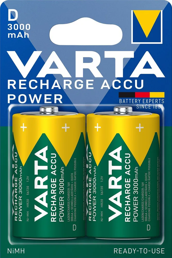 картинка Аккумуляторы Varta D Power Accu 3000mAh (2шт) от магазина КомпьютерЦентр