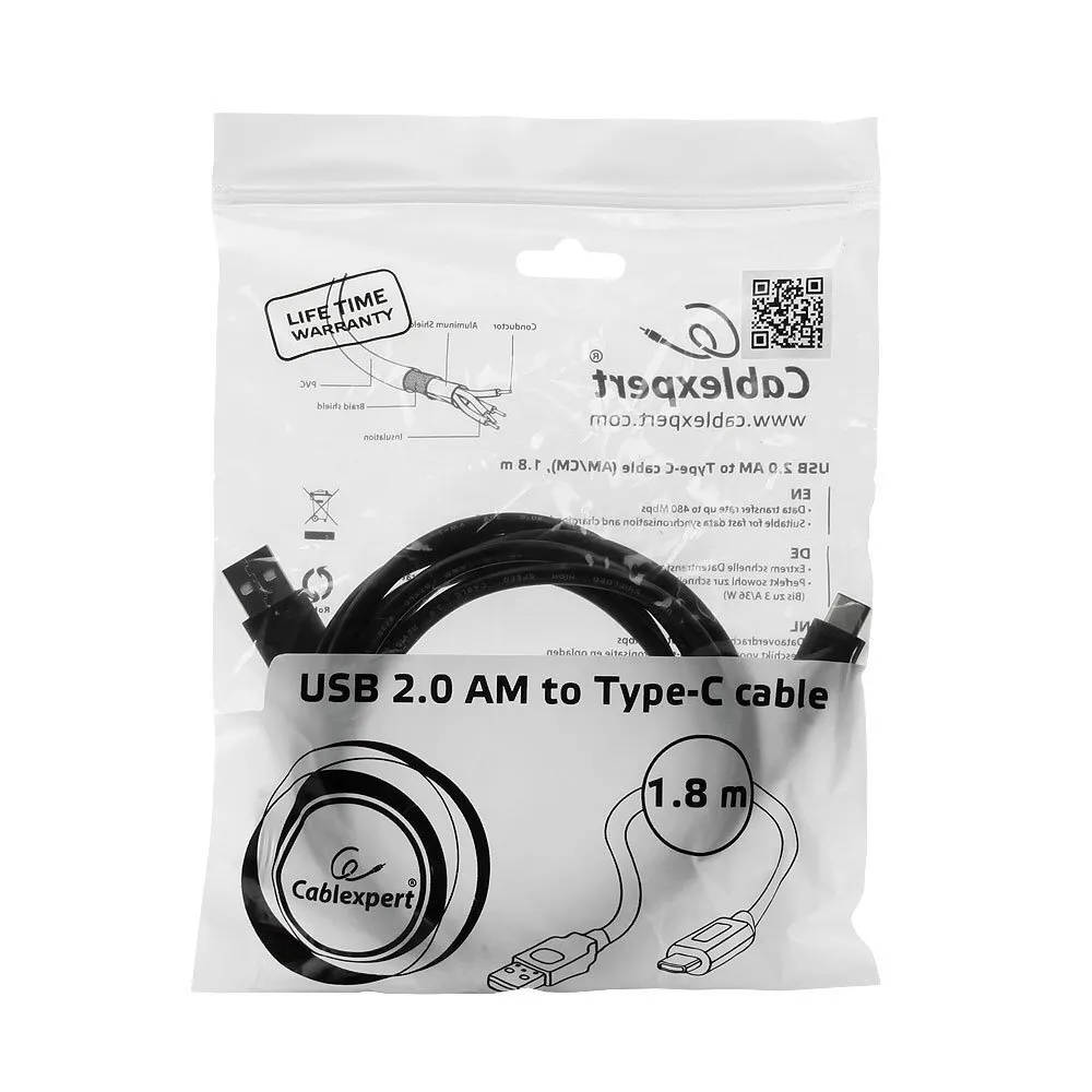 картинка Кабель USB 2.0 A->Type-C 1.8m CCP-USB2-AMCM-6, Gembird от магазина КомпьютерЦентр