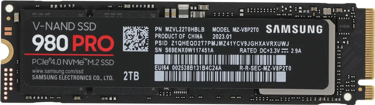 картинка SSD накопитель 2 Tb Samsung 980 PRO PCI-E NVMe 2280 (MZ-V8P2T0BW) от магазина КомпьютерЦентр