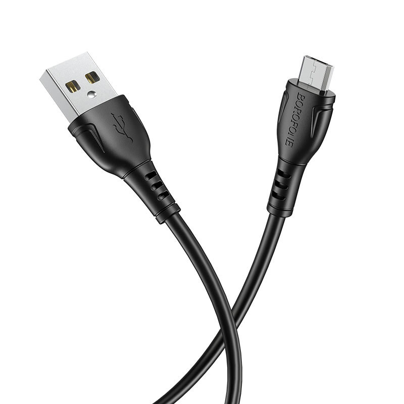 картинка Data Cable Borofone BX51 USB to Micro-USB 1m 2.4A Black от магазина КомпьютерЦентр