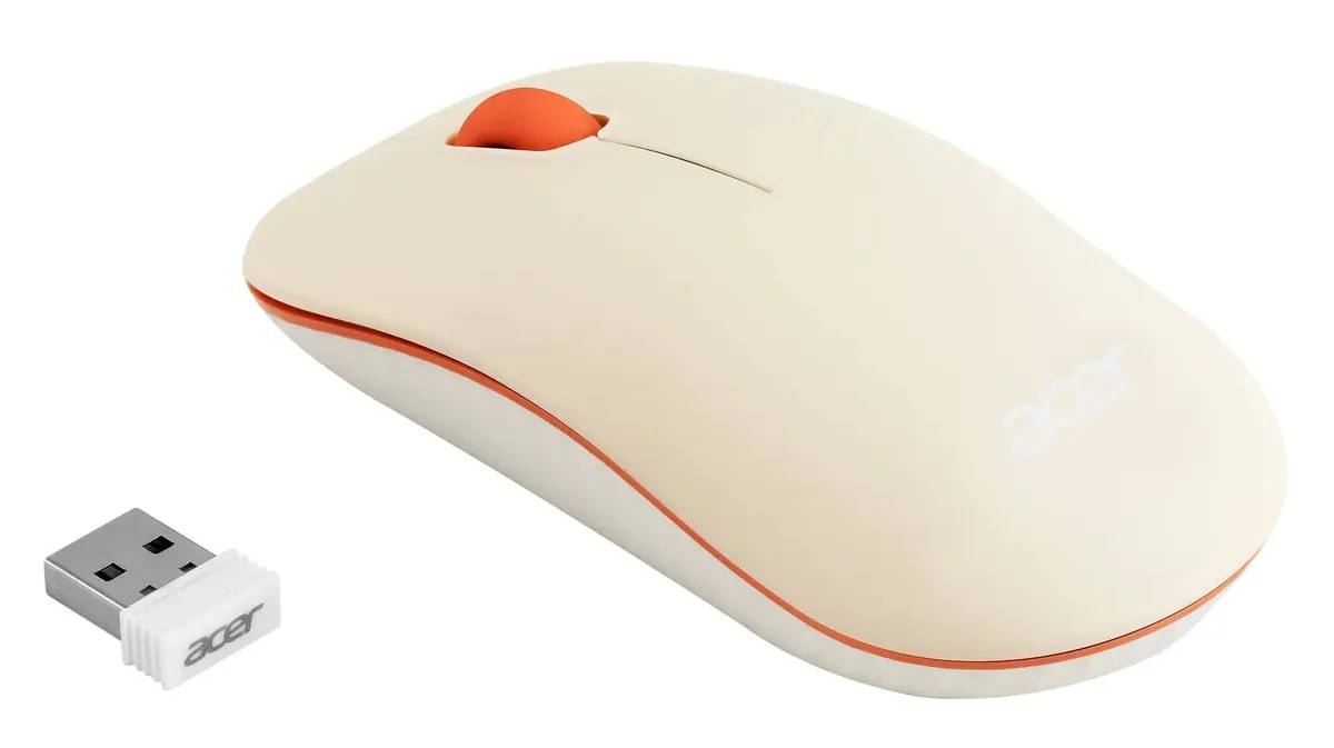 картинка Мышь Acer OMR200, бежевый, беспроводная, для ноутбука (ZL.MCEEE.022) от магазина КомпьютерЦентр