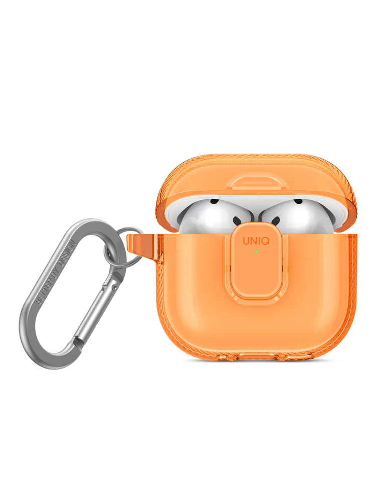 картинка Чехол Uniq Glase PRO TPU Lock Golden Citrus для AirPods 4, оранжевый от магазина КомпьютерЦентр