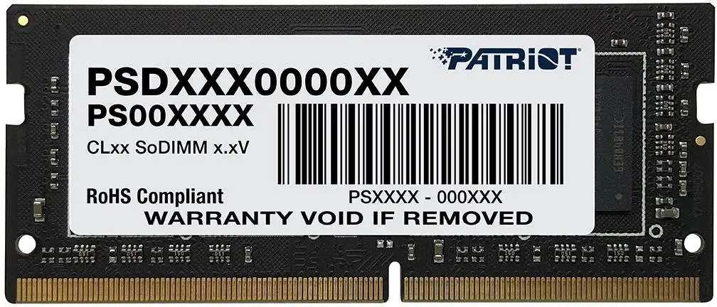 картинка SO-DIMM DDR4 16Gb 3200MHz PC4-25600 Patriot, Signature CL22 1.2V (PSD416G32002S) от магазина КомпьютерЦентр