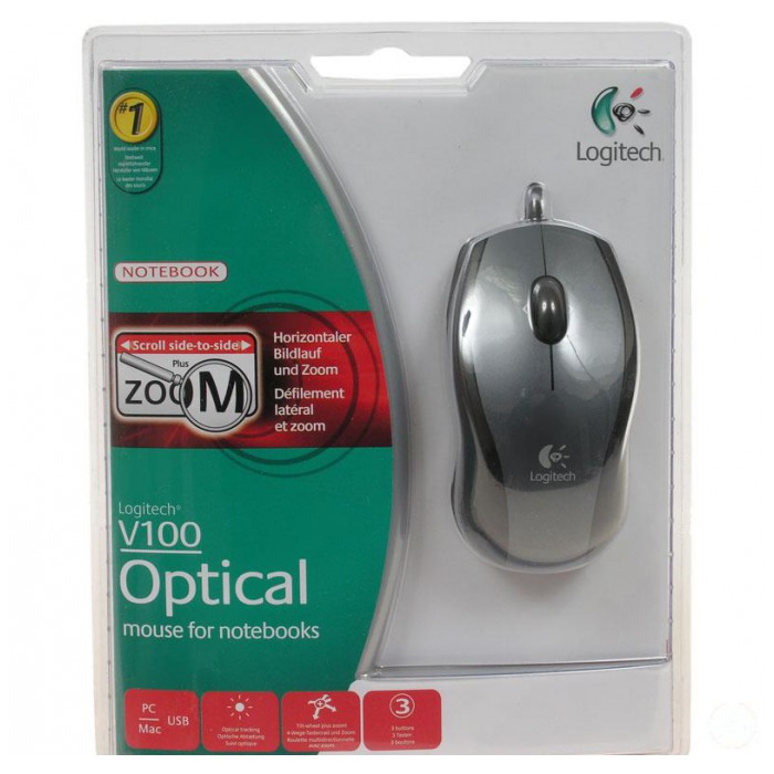 картинка Мышка Logitech V100 Grey-Black USB (931641-0914) от магазина КомпьютерЦентр