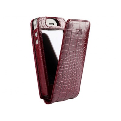 картинка Чехол Sena Magnet Flipper Croco Burgundy for iPhone 4 от магазина КомпьютерЦентр