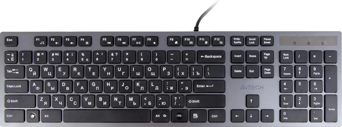 картинка Клавиатура A4Tech KV-300H серый/ черный, slim от магазина КомпьютерЦентр
