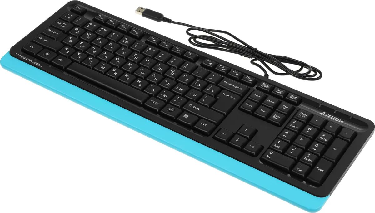 картинка Клавиатура A4tech Fstyler FK10 Multimedia Black/ Blue USB от магазина КомпьютерЦентр