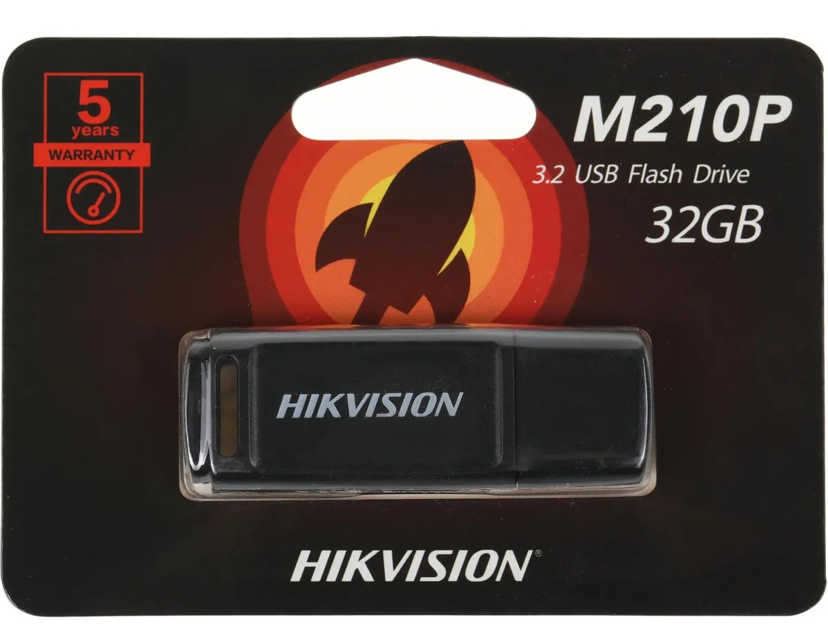 картинка USB накопитель 32Gb Hikvision M210P Hiksemi (HS-USB-M210P/ 32G), черный от магазина КомпьютерЦентр