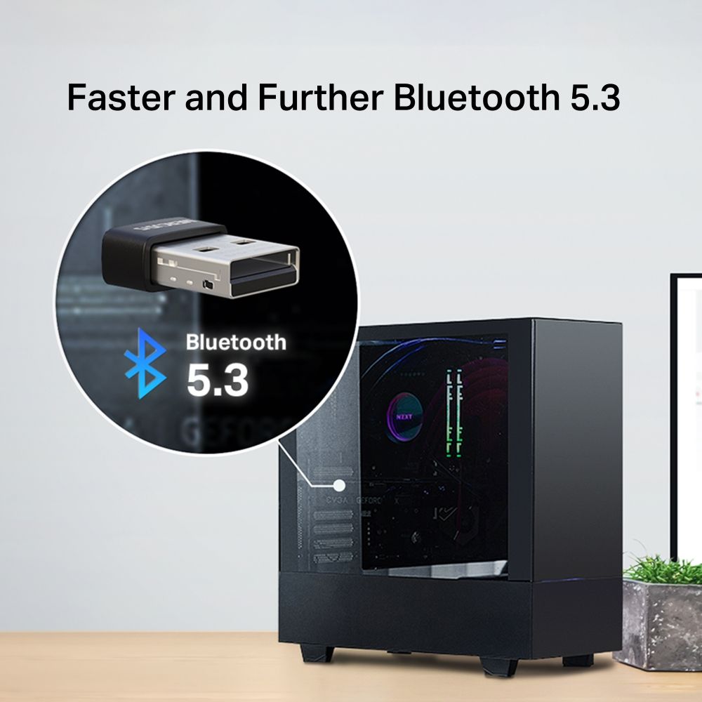 картинка Bluetooth адаптер Mercusys MA530 Nano v5.3 USB Black от магазина КомпьютерЦентр