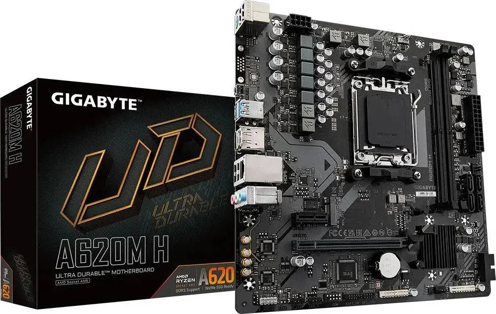картинка Материнская плата Gigabyte A620M-E Soc-AM5 AMD B650 2xDDR5 mATX от магазина КомпьютерЦентр