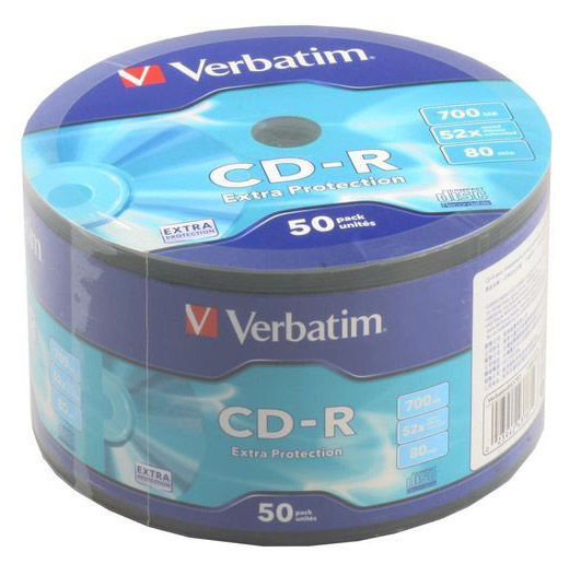 картинка Диск CD-R Verbatim 700 Mb, 52x, Cake 50 от магазина КомпьютерЦентр