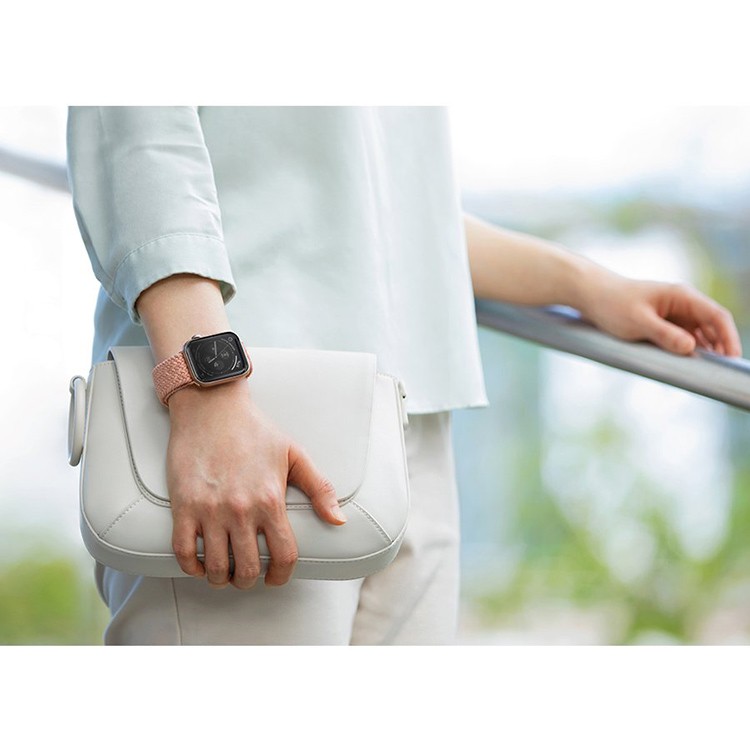 картинка Плетеный ремень Uniq ASPEN для Apple Watch 49/ 45/ 44/ 42 розовый (44MM-ASPPNK) от магазина КомпьютерЦентр