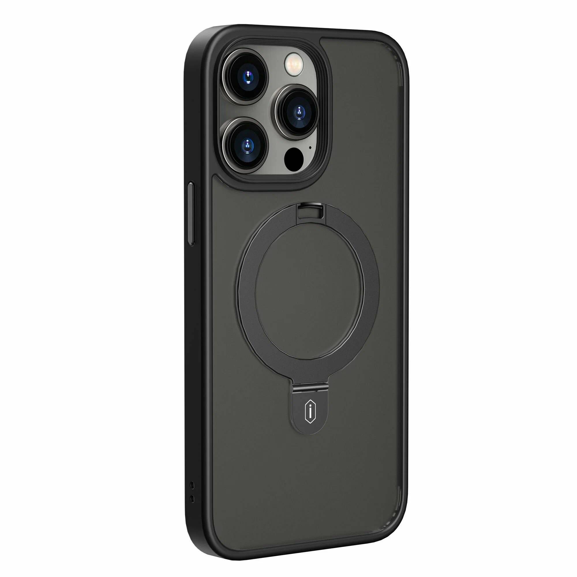 картинка Чехол-накладка для iPhone 15 Pro Max Wiwu Magsafe с подставкой (ZMM-010) Gray от магазина КомпьютерЦентр