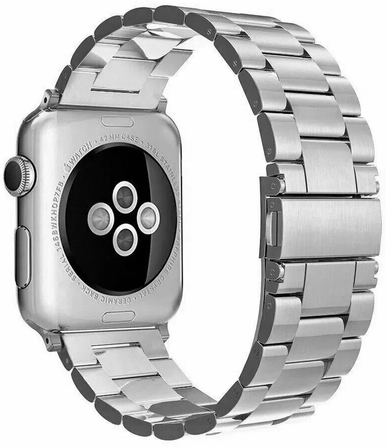 картинка Ремешок Apple Watch 42/ 44/ 45/ 49mm Metal New 3Bead Silver от магазина КомпьютерЦентр