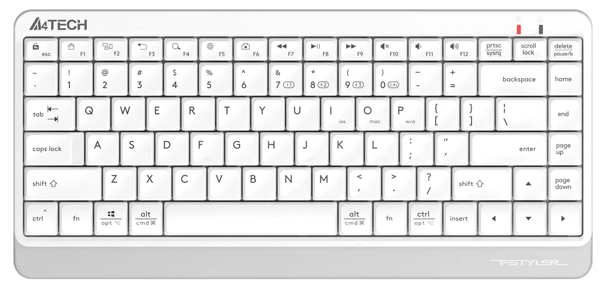 картинка Клавиатура A4Tech Fstyler FBK11 белый/ серый, slim (FBK11 WHITE) от магазина КомпьютерЦентр