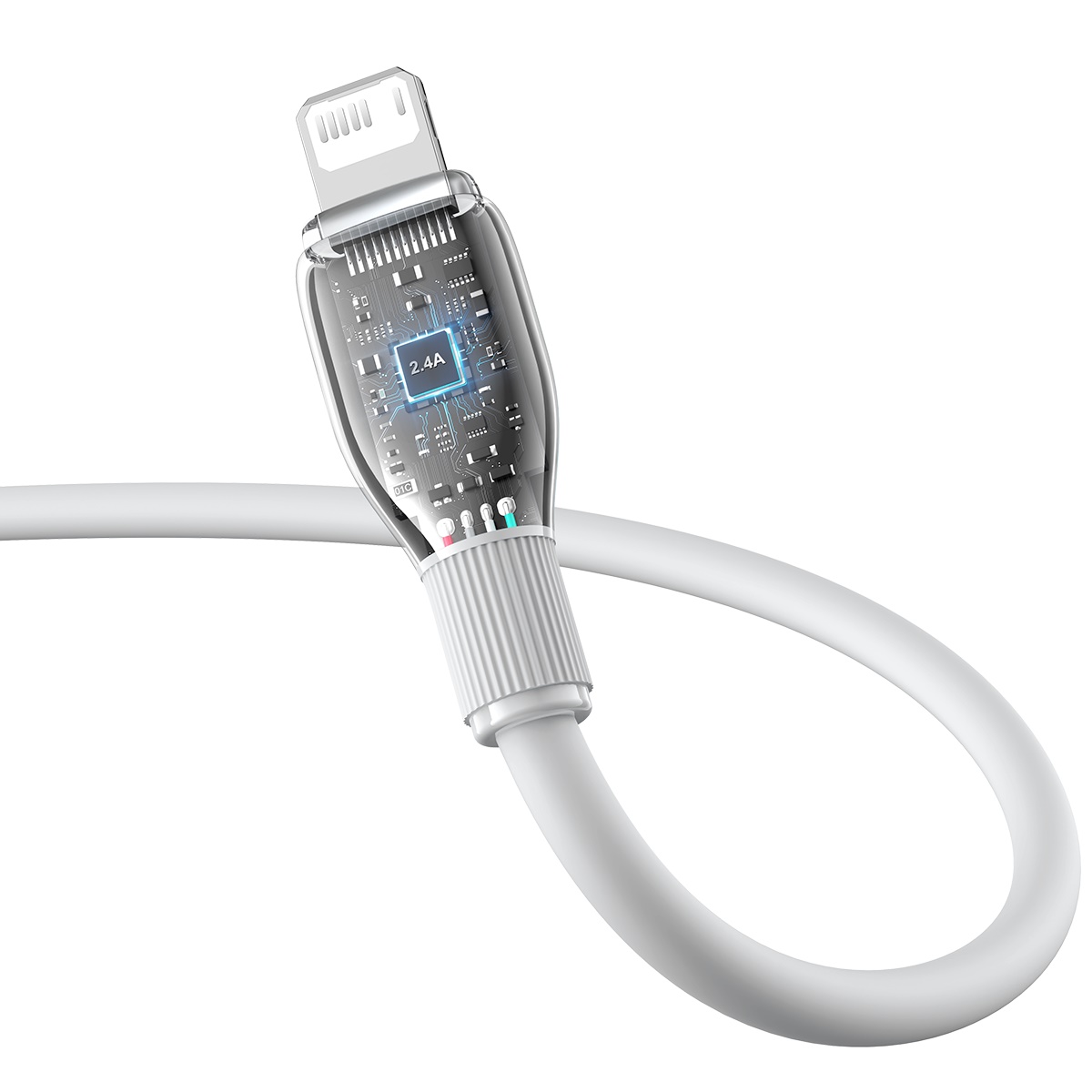 картинка Кабель Baseus Pudding Series Fast Charging Cable USB to iP 2.4A 2m Stellar White от магазина КомпьютерЦентр