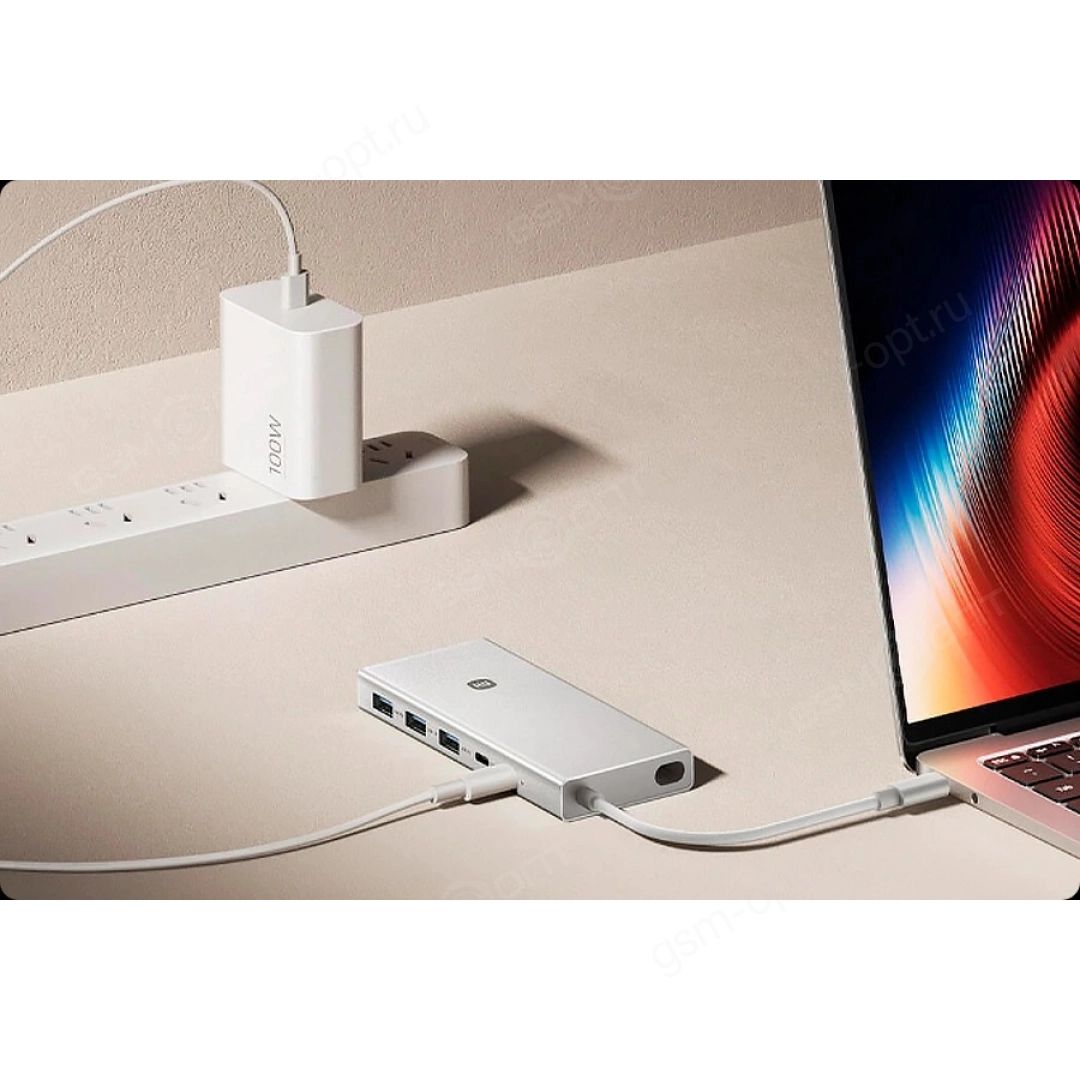 картинка HUB Xiaomi USB-C 10-in-1 Docking Station XMTIO01YM White (BHR07RGCN) от магазина КомпьютерЦентр