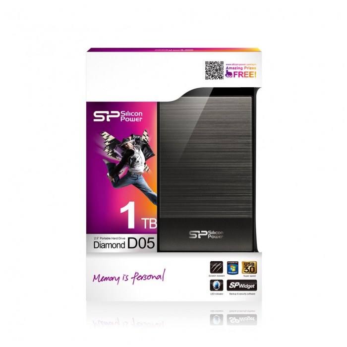 картинка Жесткий диск внешний SiliconPower 1Tb Diamond D5 Iron 2.5″ USB 3.0 Grey (SP010TBPHDD05S3T) от магазина КомпьютерЦентр