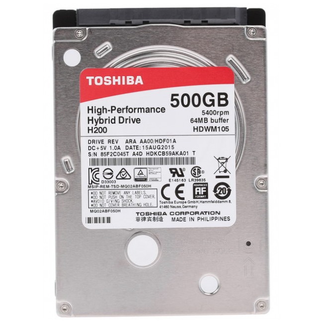 картинка Гибридный жесткий диск Toshiba SSHD 500Gb + 8Gb 2.5'' H200 SATA III 5400 rpm 64Mb cache (HDWM105EZSTA) от магазина КомпьютерЦентр