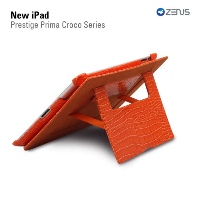 картинка Чехол Zenus Prestige Prima Croco Series Orang for new iPad от магазина КомпьютерЦентр