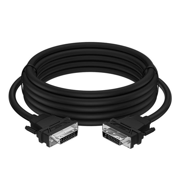 картинка Кабель DVI-D 5.0m, черный, OD 8.5mm, 28/ 28 AWG, DVI/ DVI, 25M/ 25M, двойной экран (GCR-DM2DMC-5.0m) от магазина КомпьютерЦентр