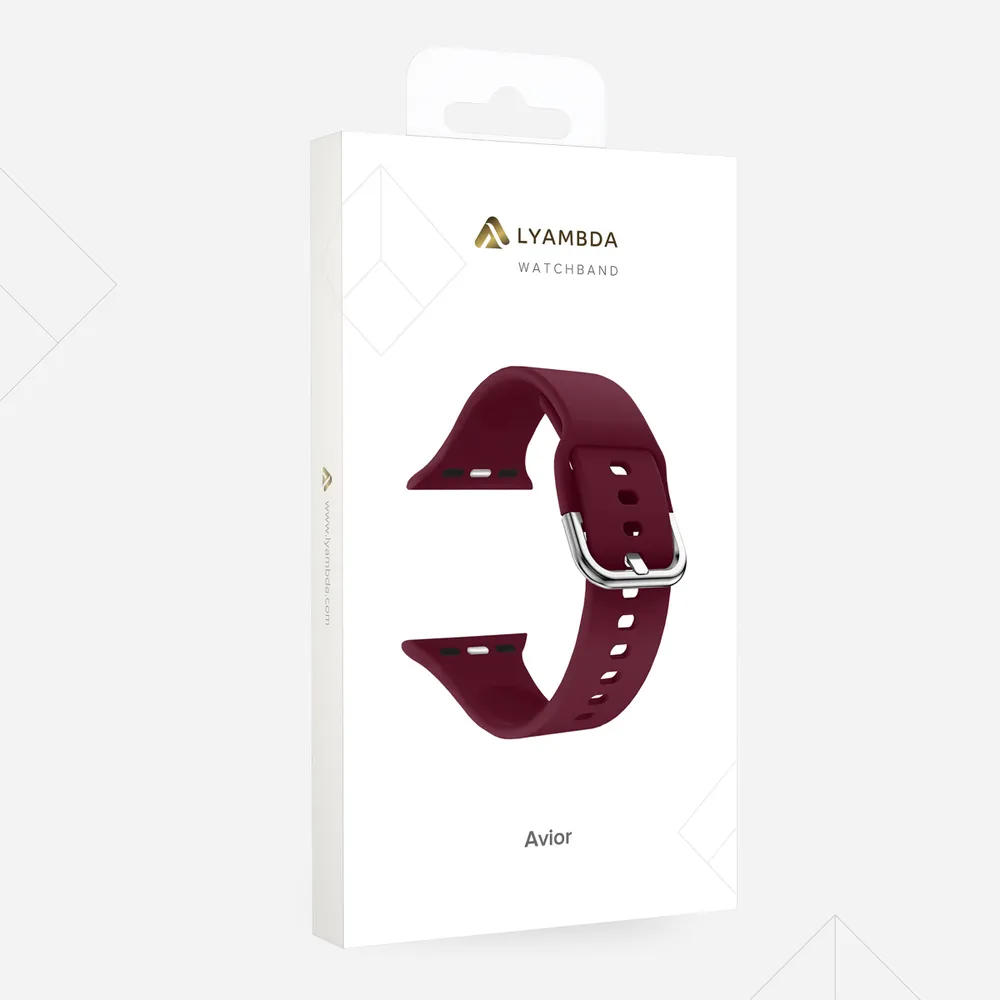 картинка Силиконовый ремешок для Apple Watch 42/ 44/ 45 mm LYAMBDA AVIOR DSJ-17-44-WR, бордовый от магазина КомпьютерЦентр