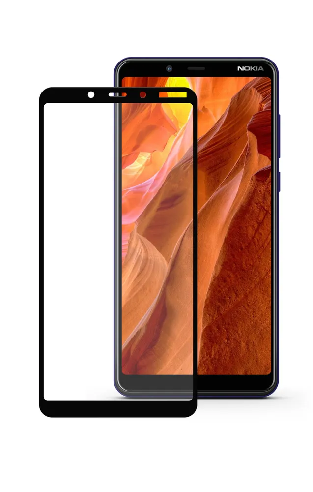 картинка Защитное стекло Mobius для Nokia 3.1 Plus 3D Full Cover (Black) от магазина КомпьютерЦентр