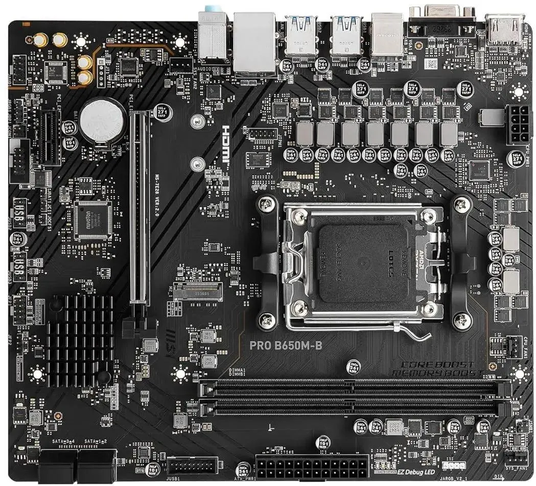 картинка Материнская плата MSI AM5 B650 PRO B650M-B 2xDDR5 mATX от магазина КомпьютерЦентр