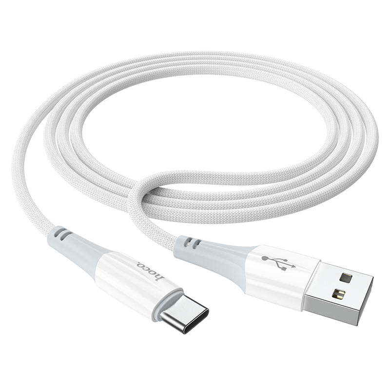 картинка Data Cable Hoco Type-C 100cm X70 Ferry 3A White от магазина КомпьютерЦентр