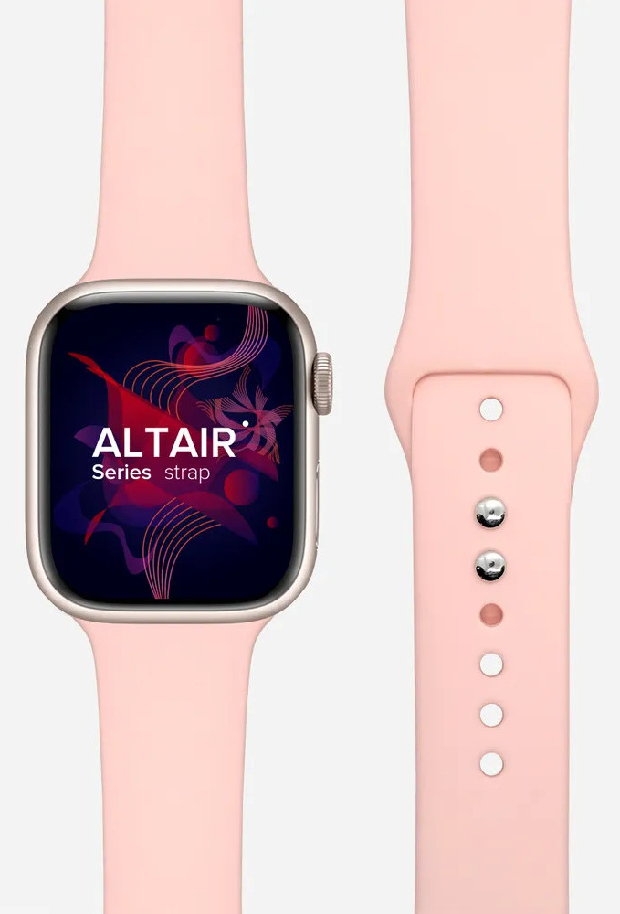 картинка Силиконовый ремешок для Apple Watch 42/ 44/ 45/ 49 mm LYAMBDA ALTAIR DS-APS08-44-PK, розовый от магазина КомпьютерЦентр