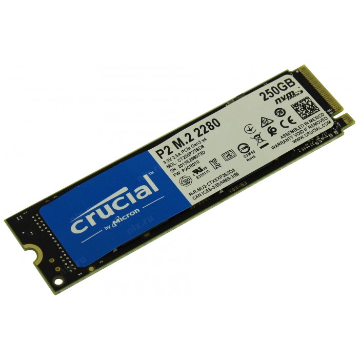 картинка SSD накопитель Crucial 250 Гб P2 M.2 2280 PCI-E x4 (CT250P2SSD8) от магазина КомпьютерЦентр