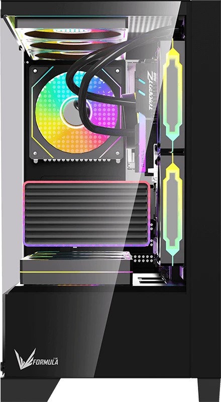 картинка Корпус Formula Crystal Z1M Plus FR, черный, без БП, mATX, PSU CRYSTAL Z1M + FR от магазина КомпьютерЦентр