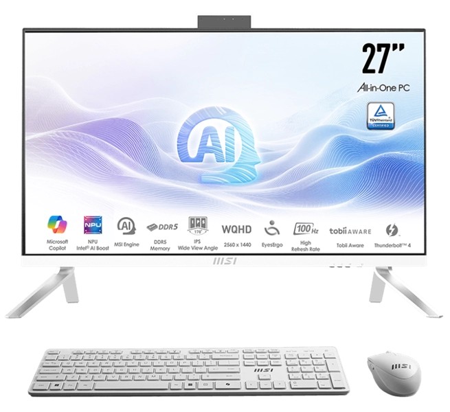 картинка Моноблок MSI Modern AM273Q AI 1UM-047XRU 27'' WQHD Core Ultra 5 125U/  16Gb/  SSD512Gb Graphics/  CR/ noOS/ белый  (9S6-AF0112-047) от магазина КомпьютерЦентр