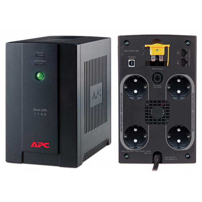 картинка ИБП APC Back-UPS BX1100CI-RS Black (BX1100CI-RS) от магазина КомпьютерЦентр