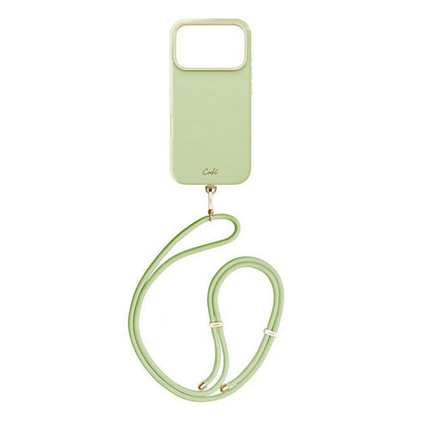 картинка Чехол со шнурком Uniq COEHL MIRELLE (MagSafe) для iPhone 17 Pro 6.3'', цвет зеленый (LINT GREEN) (IP6.3P(2025)-MIRMLGRN) от магазина КомпьютерЦентр