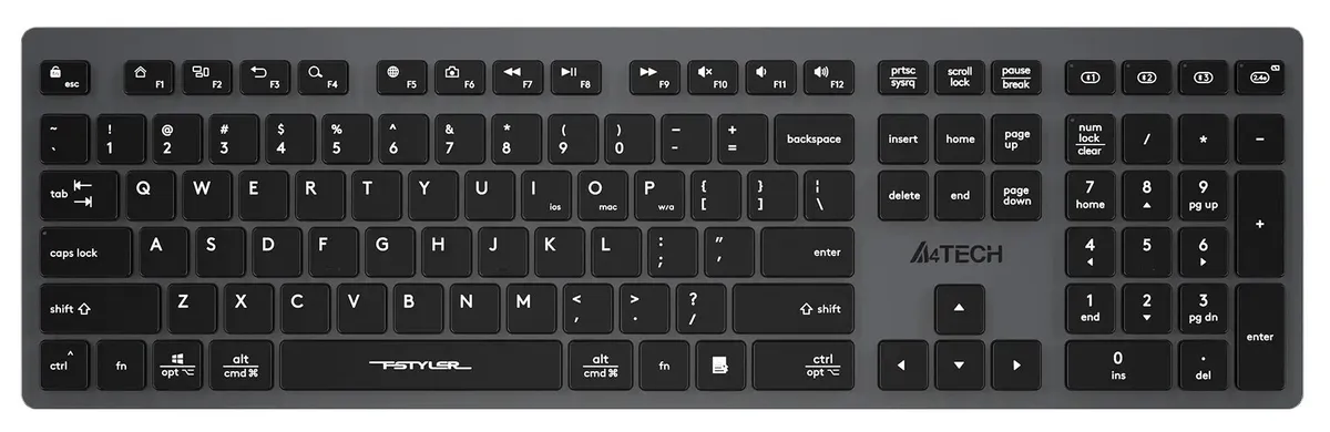 картинка Клавиатура A4Tech Fstyler FBX50C серый USB беспроводная BT/ Radio slim Multimedia от магазина КомпьютерЦентр