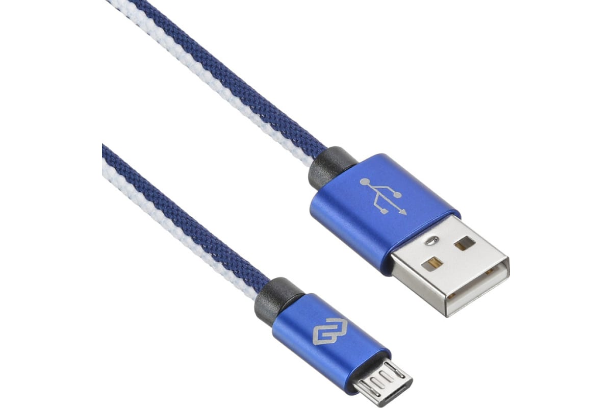 картинка Кабель USB 2.0 a->Micro b, Digma 2м (1084581) Blue MICROUSB-2M-BRAIDED-BL от магазина КомпьютерЦентр