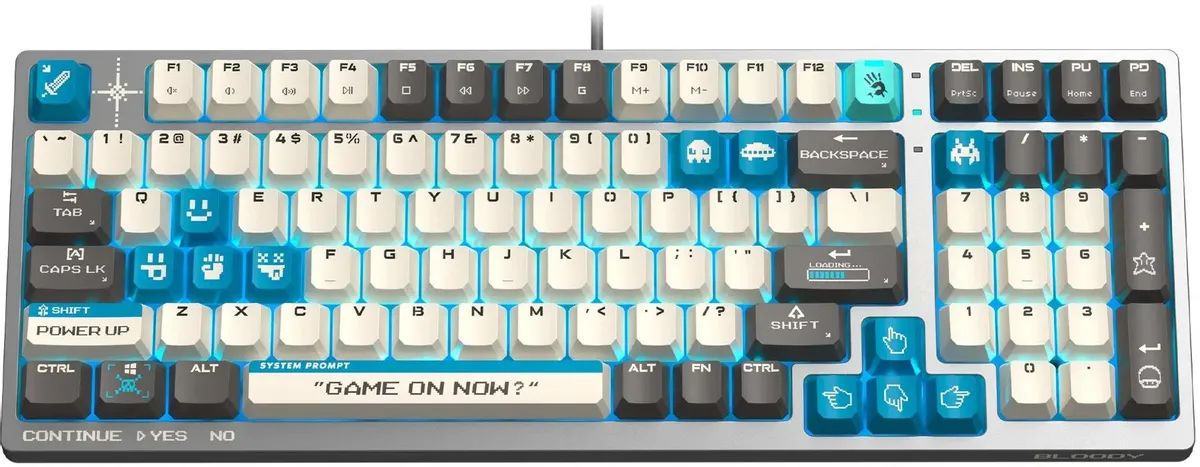 картинка Клавиатура A4Tech Bloody S98 Pixels Blue механическая серый/ бежевый USB for gamer LED (S98 Pixels Blue) от магазина КомпьютерЦентр