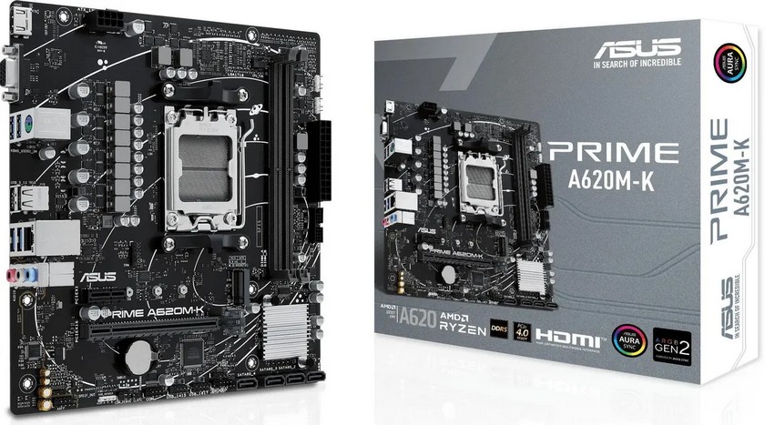 картинка Материнская плата Asus PRIME A620M-K, AM5, AMD A620, 2xDDR5, Micro-ATX от магазина КомпьютерЦентр