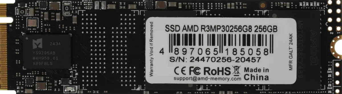 картинка SSD накопитель 256Gb AMD Radeon R3 PCI-E 3.0 M.2 2280 (R3MP30256G8) от магазина КомпьютерЦентр