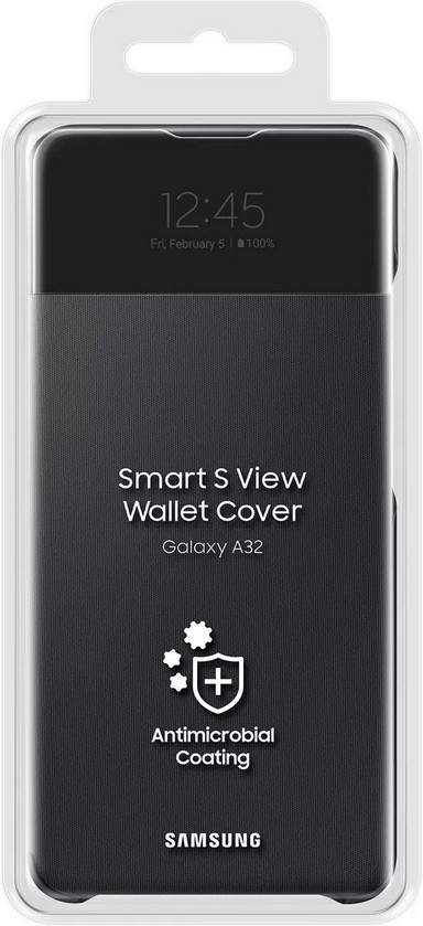 картинка Чехол-книжка для Samsung Galaxy A32 Smart S-View Wallet Cover черный (EF-EA325PBEGRU) от магазина КомпьютерЦентр