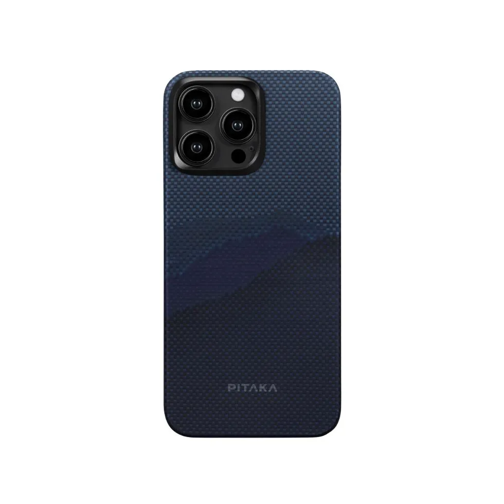 картинка Чехол PITAKA Fusion Weaving MagEZ Case 4 для iPhone 15 Pro MAX 6.7'', принт за горизонт (Over the horizon) 600D от магазина КомпьютерЦентр