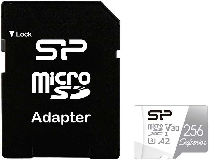 картинка Карта памяти 256Gb microSDXC Silicon Power Superior Class 10 + adapter (SP256GBSTXDA2V20SP) от магазина КомпьютерЦентр