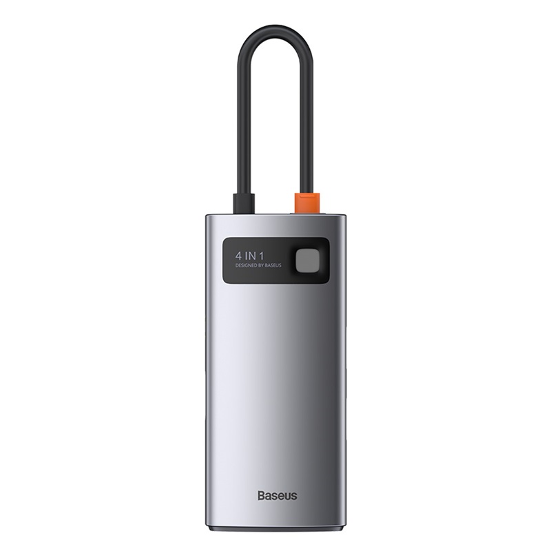 картинка Хаб Baseus Metal Gleam Series 4-in-1 USB2.0/ USB3.0/  4KHD/ Type-C Cray (CAHUB-CY0G) от магазина КомпьютерЦентр