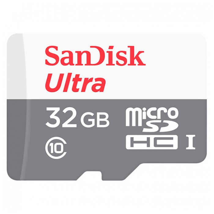 картинка Карта памяти SanDisk 32Gb microSDHC SanDisk, Class10, Ultra 80 +адаптер (SDSQUNS-032G-GN3MA) от магазина КомпьютерЦентр